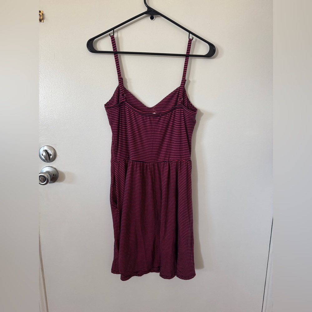Lush Red and Black Striped Mini Dress - Picture 5 of 6